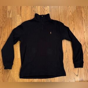 Polo Ralph Lauren Double Knit Mockneck Sweatshirt Navy Size M